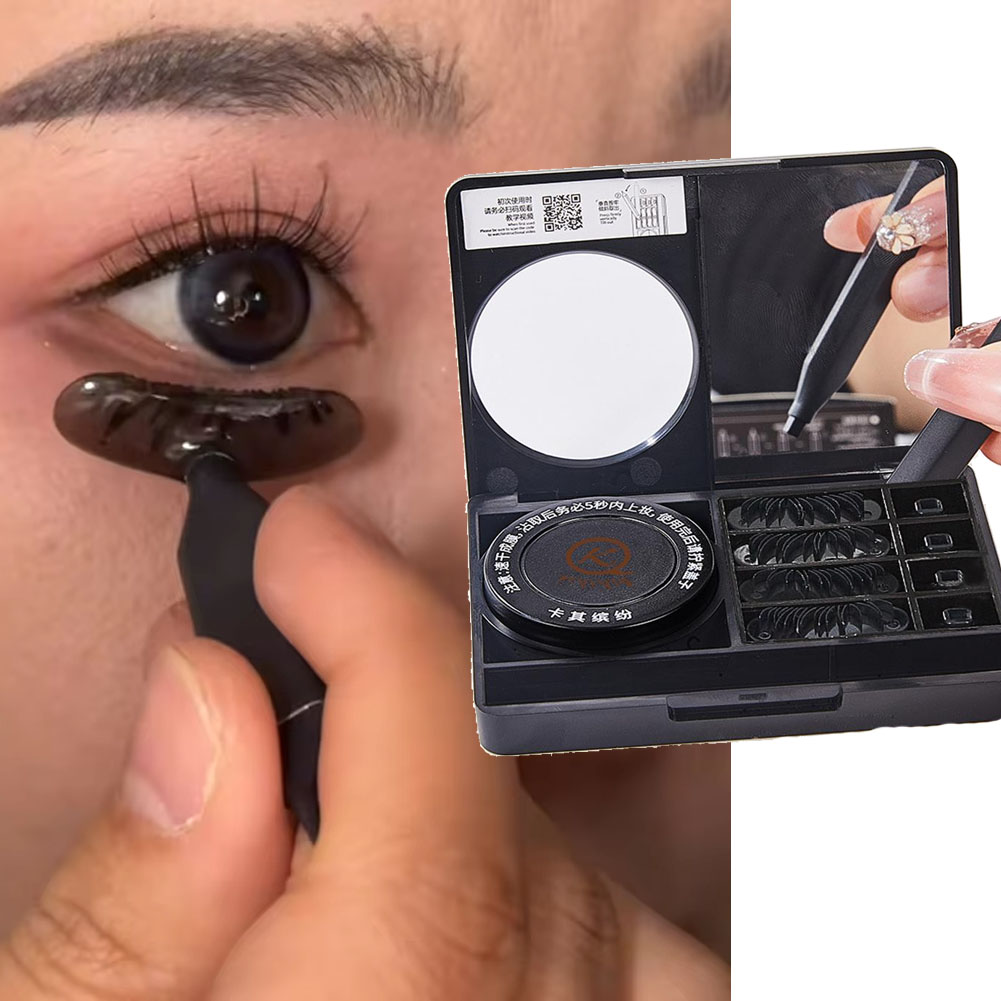 Beauty Mark Makeup - อายไลเนอร์กันน้ำ 3 in 1 พร้อมหัวปั๊มแต่งตาแบบพกพา ติดทนนาน