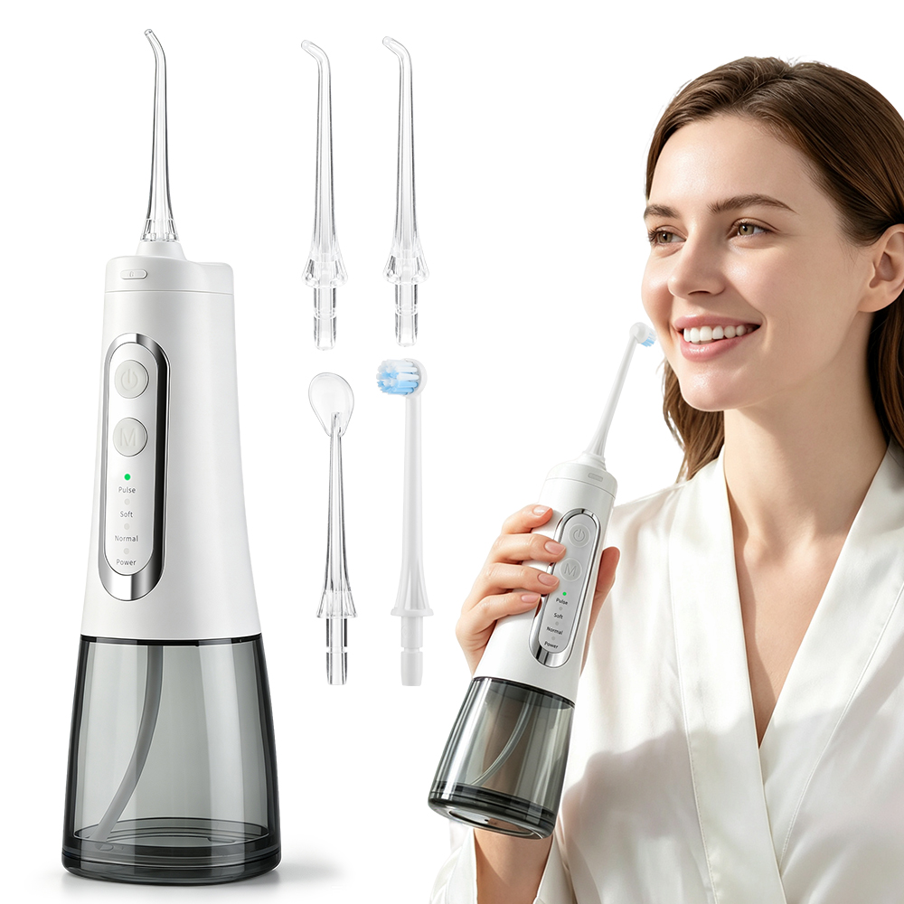 Micellar Water Cleanser - เครื่องทำความสะอาดช่องปากแบบพกพา ชาร์จผ่าน USB พร้อมหัวฉีดน้ำ 4 โหมด