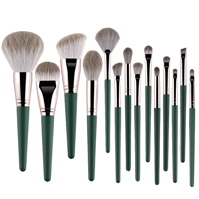 Huda Beauty Makeup Brush Set - ชุดแปรงแต่งหน้า 14 ชิ้น ขนแปรงนุ่มฟู อุปกรณ์แต่งหน้า แปรงปัดแป้ง