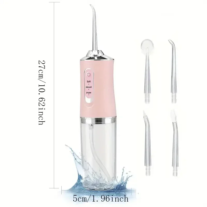 Micellar Water Cleanser - เครื่องทำความสะอาดช่องปากแบบพกพา ระบบฉีดน้ำทำความสะอาดฟัน 3 โหมด ชาร์จไฟได้ เครื่องฉีดน้ำทำความสะอาดฟัน
