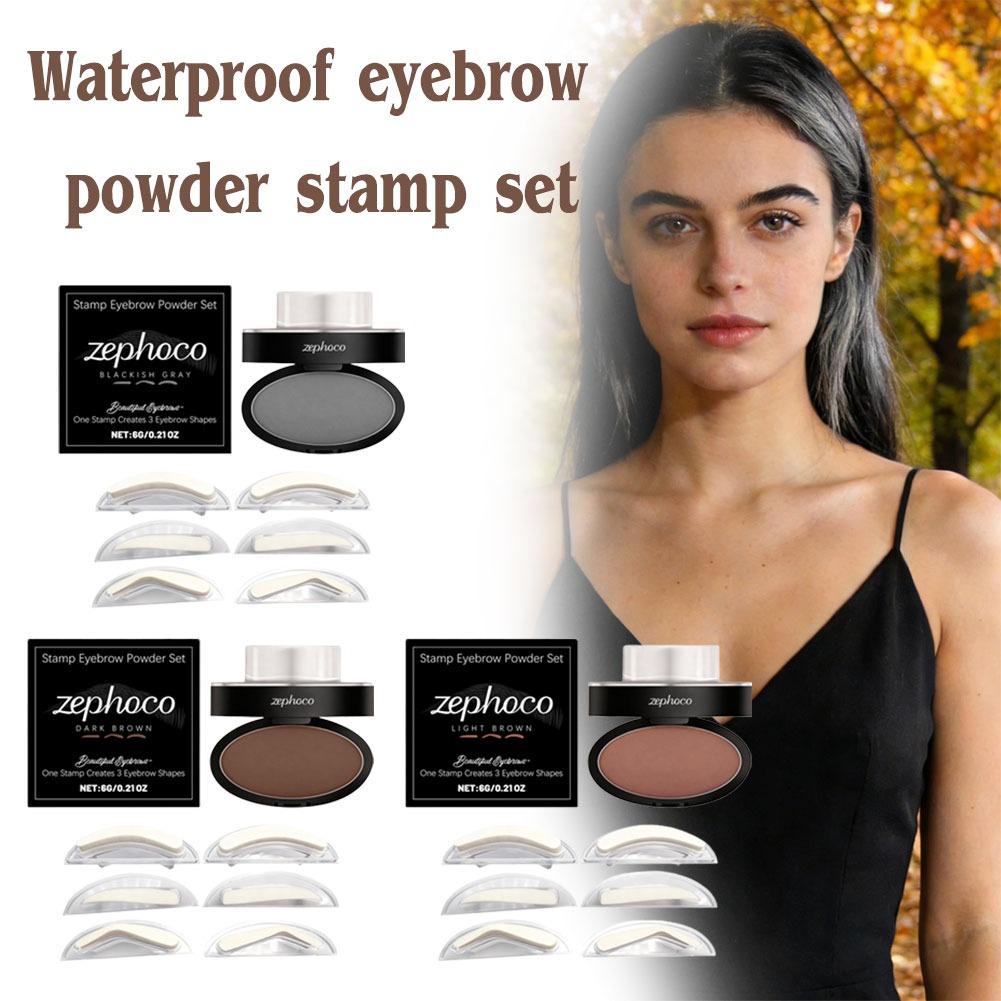 Beauty Mark Makeup - ชุดแป้งเขียนคิ้วกันน้ำพร้อมแสตมป์ ทินท์ แผ่นลายคิ้วธรรมชาติ สำหรับการจัดทรงคิ้วให้สวยงาม พร้อมอุปกรณ์ยกคิ้ว แป้งเขียนคิ้วสำหรับแต่งหน้าอย่างรวดเร็ว