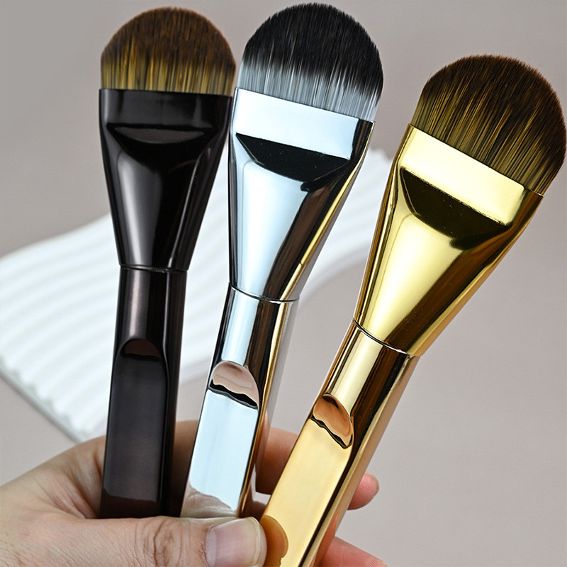 Beauty Mark Makeup - แปรงแต่งหน้าแบบไร้รอยต่อทรงลิ้น 1 ชิ้น สำหรับผสมรองพื้นและคอนซีลเลอร์ แปรงแต่งหน้าแบบแบน เครื่องมือความงาม