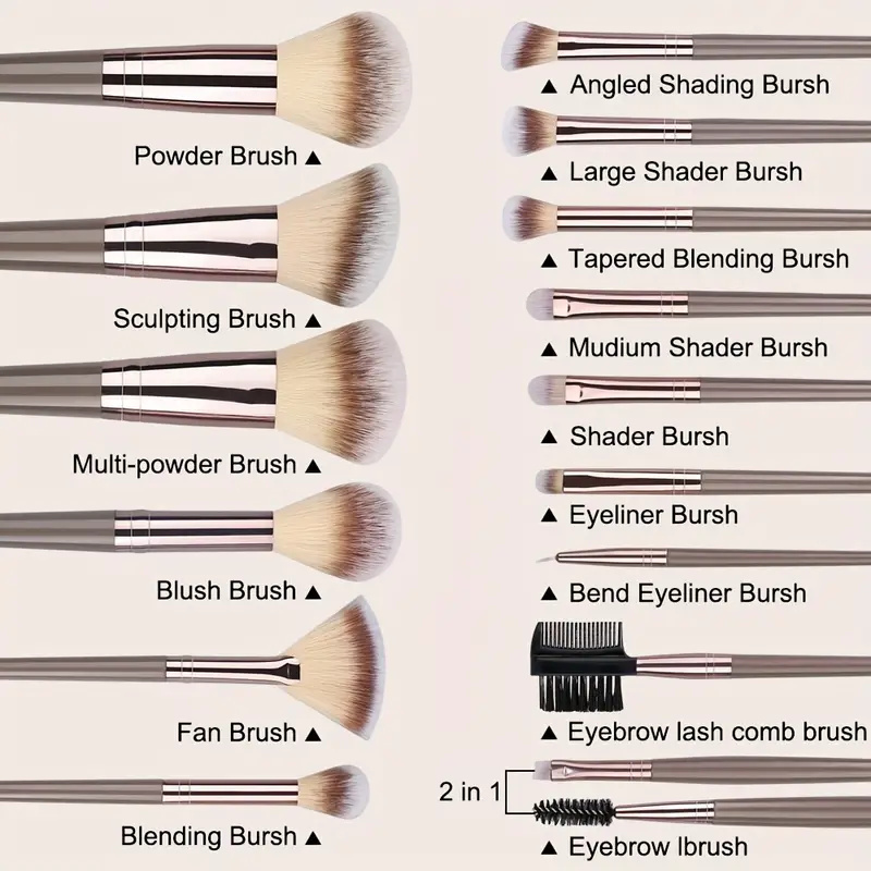 10-20PCS ชุดแปรงแต่งหน้ารองพื้ - Huda Beauty Makeup Brush Set บทวิจารณ์และราคา
