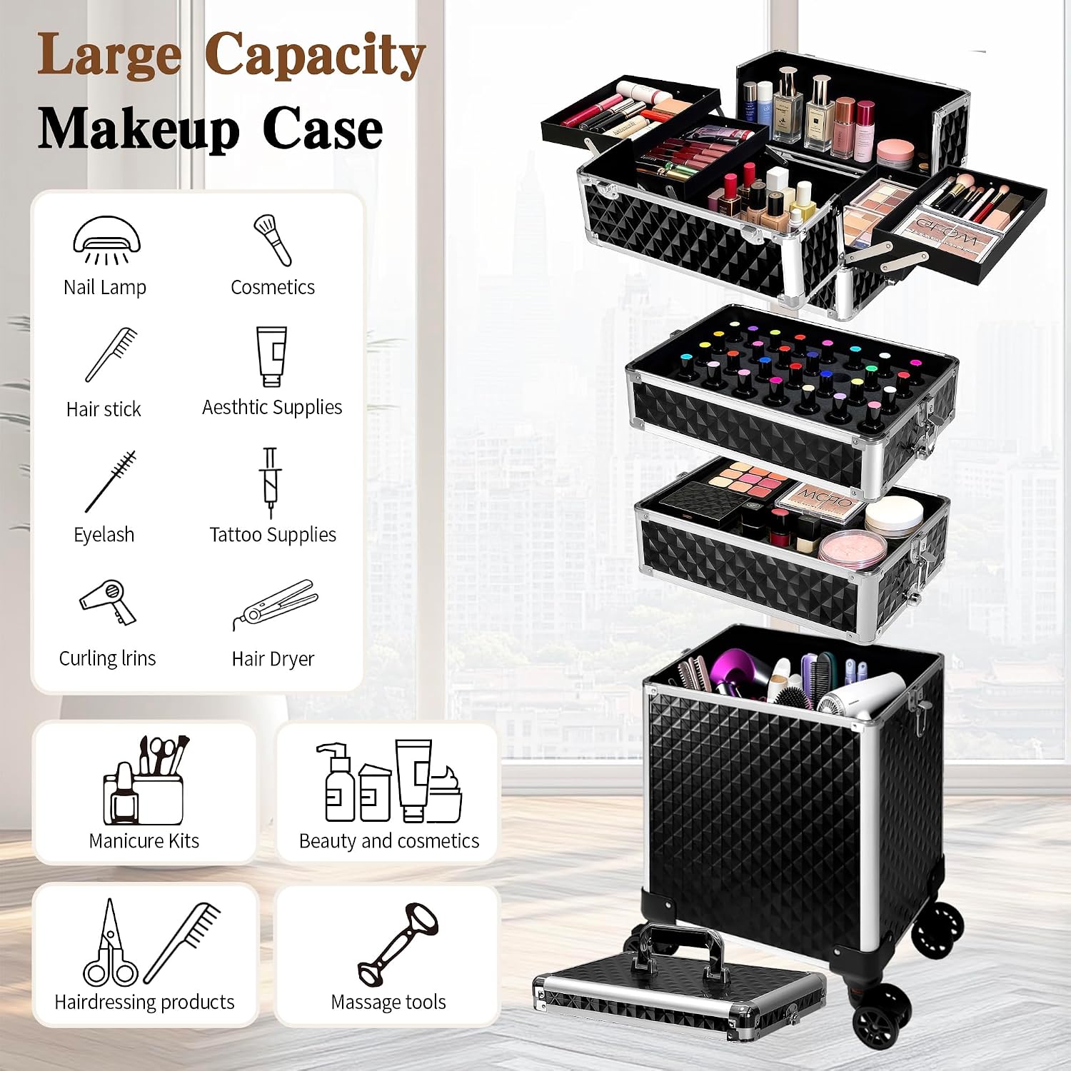 กระเป๋าเครื่องสำอางแบบมีล้อ, ก - Beauty With Makeup บทวิจารณ์และราคา