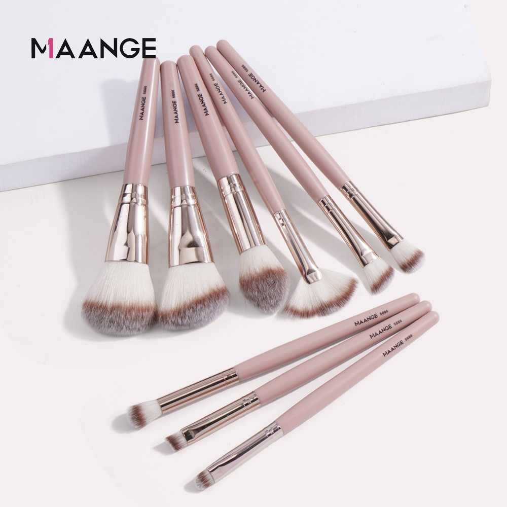Maange แปรงปัดแต่งหน้ารองพื้น9 - Huda Beauty Makeup Brush Set บทวิจารณ์และราคา