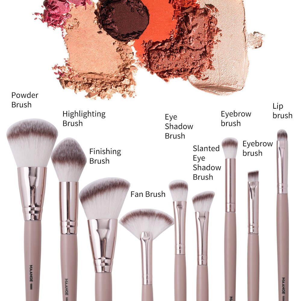 Maange แปรงปัดแต่งหน้ารองพื้น9 - Huda Beauty Makeup Brush Set บทวิจารณ์และราคา